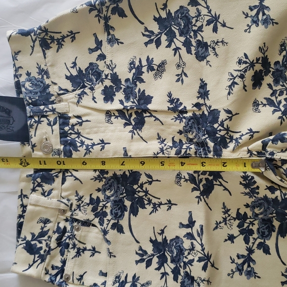 CAMBRIDGE New MOM Jeans Floral Print Ivory Blue Denim 100% Cotton NWT WomensπHP - Picture 10 of 14